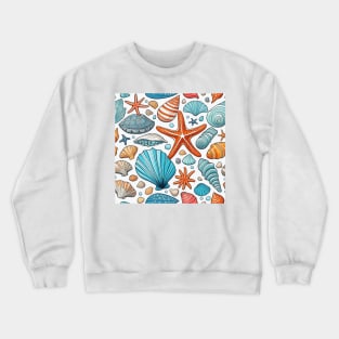 Beachside Bliss: Seashells and Starfish Crewneck Sweatshirt